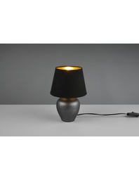 [S-TRIOR50601002] Lampada Da Tavolo Abby 1xE14 Ceramica E Paralume Nero Oro Trio Lighting