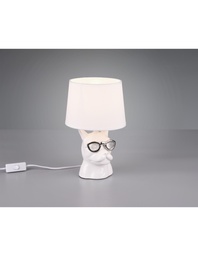 [S-TRIOR50231001] Lampada Da Tavolo Dosy Ceramica Bianco Ø18 cm Trio Lighting