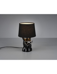 [S-TRIOR50231002] Lampada Da Tavolo Dosy Ceramica Nero Ø18 cm Trio Lighting