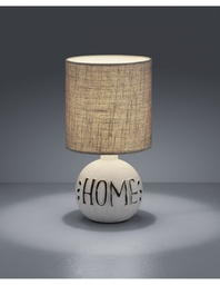 [S-TRIOR50651025] Lampada Da Tavolo Esna Ceramica "HOME" E Paralume Cappuccino Ø16 cm Trio Lighting