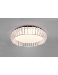 [S-TRIOR62171931] Lampada Rotonda Soffitto Legno Bianco Led 38w Dimmer Monte Trio Lighting