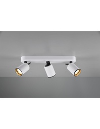 [S-TRIO803500331] Lampada Soffitto Moderna 3 Faretti Spot Orientabili Bianco