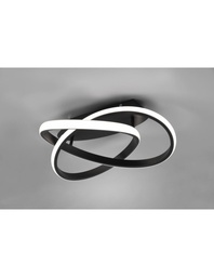 [S-TRIOR62051432] Lampada a Soffitto a Spirale Nera con Dimmer Led 18w Ø45 cm