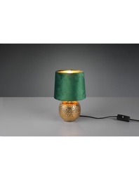 [S-TRIOR50821015] Lampada Tavolo Sophia Ceramica Oro Paralume Velluto Verde Ø16 cm Trio Lighting