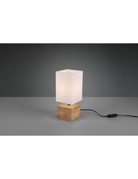 [S-TRIOR50171030] Lampada Tavolo Woody Base Quadrata Legno 1xE14 Trio Lighting