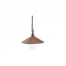 [S-SOV159/36] Sospensione E27 in corten con diffusore in vetro trasparente
