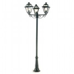 [S-SOV862/16] Lampada a Sospensione in Alluminio Pressofuso con Diffusori in Vetro Trasparente Grafite 3 Luci
