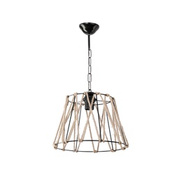 [S-FZ95880] Lampada a sospensione Evren ASZ0881 metallo nero e corda