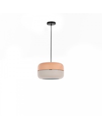 [S-LA/135] Lampada a sospensione in metallo rosa e grigio, 35x35x150cm