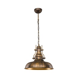 [S-FZ97690] Lampada a sospensione Tarus stile industriale oro antichizzato MDL4468