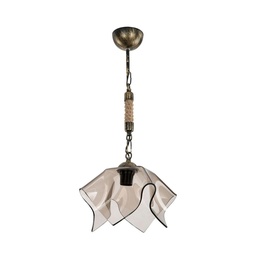 [S-FZ97670] Lampada a sospensione Volga MDL3781 oro antichizzato e vetro fumè