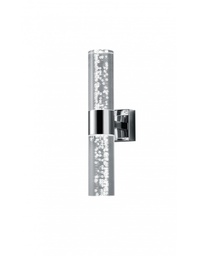[S-TRIO282410206] Applique da Parete Doppio Led Sopra e Sotto Cromo con Bolle IP44