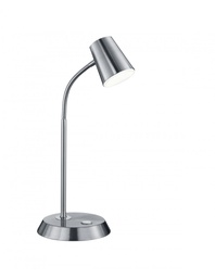 [S-TRIO573190107] Lampada da Scrivania Led Flessibile Nichel Opaco
