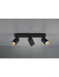 [S-TRIO803500332] Lampada da Soffitto 3 Faretti Spot Orientabili Nero Opaco