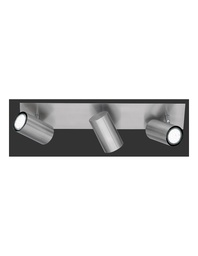 [S-TRIO802400307] Lampada da Soffitto 3 Faretti Spot Orientabili Nichel