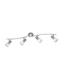 [S-TRIO871010407] Lampada da Soffitto 4 Spot Orientabili Nichel Levisto