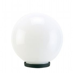 [S-SOV293/06] Lampada da esterno in termoplastico con sfera opale Ø 25cm nero