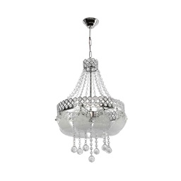 [S-FZ97674] Lampada da soffitto Sare MDL3550 argento vetro decorato e pietre effetto cristallo