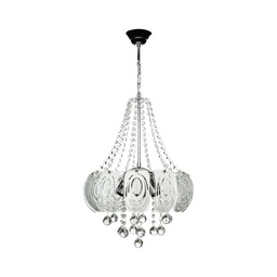 [S-FZ97675] Lampada da soffitto Yon MDL3973 argento vetro decorato e pietre effetto cristallo
