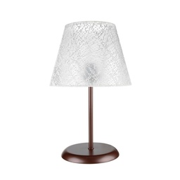 [S-FZ95861] Lampada da tavolo Elva MNG3065 in metallo e paralume tessuto ricamo