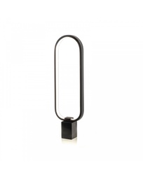 [S-LA/157/N] Lampada da tavolo LED in metallo e marmo, nero opaco, 7x18x60cm