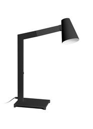[S-LA/101/NE] Lampada da tavolo elegante con paralume in metallo nero, dimensioni 42x15x60.5 cm