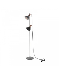 [S-LA/146] Lampada da terra elegante in metallo, color nero opaco, 25cm x 25cm x 147cm