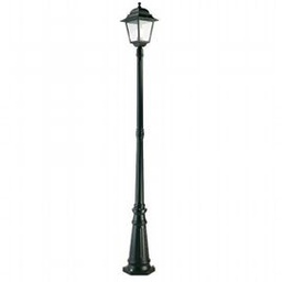 [S-SOV332/06] Lampada da terra in alluminio pressofuso con diffusori in vetro trasparente nero