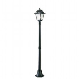 [S-SOV341/06] Lampada da terra in alluminio pressofuso, diffusori in vetro trasparente, altezza max 210mm, alimentazione 230V, potenza massima 100W nero