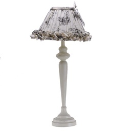 [S-V3712520000] Lampada vintage in metallo crema 30h68 cm con fiocco grigio
