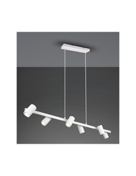 [S-TRIO302400631] Lampadario Bianco 6 Spot Cilindrici Orientabili