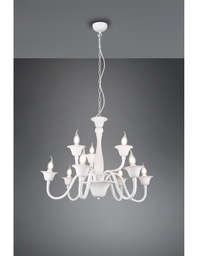 [S-TRIO112900931] Lampadario Bianco Sala Da Pranzo 9 Luci Con Catena