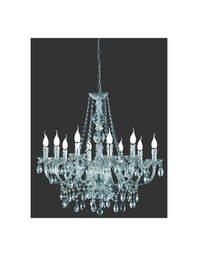 [S-TRIOR1170-00] Lampadario Classico 10 Luci Cromo Pendenti Decorativi