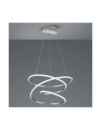 [S-TRIOR37051106] Lampadario a Sospensione LED Dimmer 4000k Design Moderno Vortice Cromo