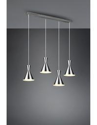 [S-TRIOR30784007] Lampadario Lineare Enzo 4xE27 Nichel Opaco Trio Lighting