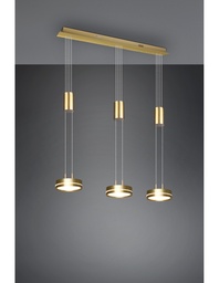 [S-TRIO326510308] Lampadario Moderno Led 3 Dischi Ottone