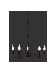 [S-TRIOR1198-24] Lampadario Rustico 5xE14 Ø55 cm in Metallo Ruggine