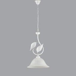 [S-BL81-1-BA] Lampadario a sospensione in ferro Bianco Argento 30x h34 cm