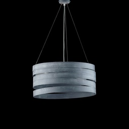 [S-BL157-3-GR] Lampadario a sospensione in ferro Grigio Shabby tre luci 45x h20 cm