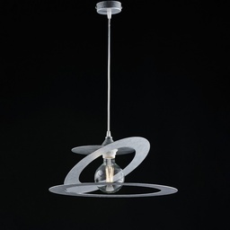[S-BL208-1-AR] Lampadario a sospensione in taglio laser ferro Grigio Argento  40x h18 cm