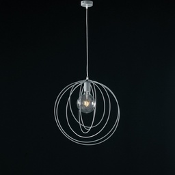 [S-BL131-GR] Lampadario a sospensione moderno in ferro Grigio una luce 42x h45 cm