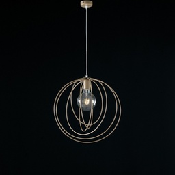 [S-BL131-TO] Lampadario a sospensione moderno in ferro Tortora una luce 42x h45 cm