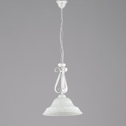 [S-BL173-1-BA] Lampadario cameretta ferro Bianco Argento  una luce 30x h40 cm