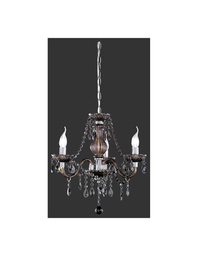 [S-TRIOR11073002] Lampadario 3 Luci Classico Cromo Pendenti Neri