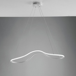[S-BL245-SBC] Lampadario in metallo e alluminio Bianco LED integrato 74x31x h150 cm
