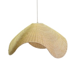 [S-V3717860000] Lampadario in rattan sbiancato con attacco cm61x60h31
