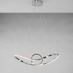 [S-BL212-SCR] Lampadario sospensione metallo  Cromo Lucido LED integrato 68x24x h 150 cm