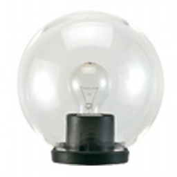[S-SOV294/06] Lampione da giardino termoplastico sfera chiara Ø 30cm nero