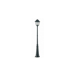 [S-SOV985/06] Lampione in Alluminio Pressofuso Nero con Diffusori in Vetro Trasparente h. 293 cm