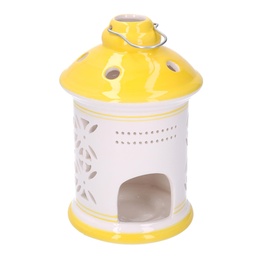 [S-V5862810000] Lanterna in ceramica gialla tonda cmø11,5h17,5